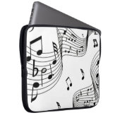 Musiknoten in Weiß Laptopschutzhülle (Vorne Rechts)