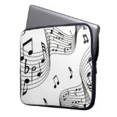 Musiknoten in Weiß Laptopschutzhülle (Vorderseite Links)