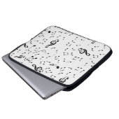 Musiknoten in Weiß Laptopschutzhülle (Vorne Knopf)