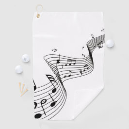 Musiknoten in Weiß mit Name Golf Head Cover Golfhandtuch