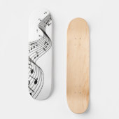 Musiknoten in Weiß mit Name Golf Head Cover Skateboard (Vorderseite)