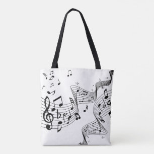 Musiknoten in Weiß Tasche