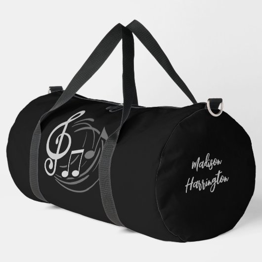 Musiknoten individuelle Name Duffle Bag (Linke Ecke)