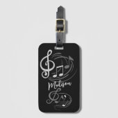 Musiknoten individuelle Name Gepäckanhänger (Vorderseite Vertikal)