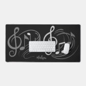 Musiknoten individuelle Name Schreibtischunterlage (Tastatur & Maus)