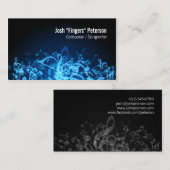 Musiknoten Jumble Blue Business Card Visitenkarte (Vorne/Hinten)