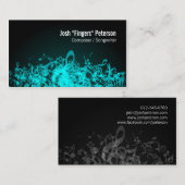 Musiknoten Jumble Turquoise Business Card Visitenkarte (Vorne/Hinten)