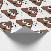 Musiknoten kackt Emoji Geschenkpapier (Ecke)