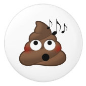 Musiknoten kackt Emoji Keramikknauf (Vorderseite)