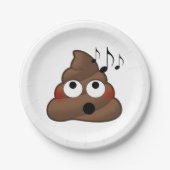 Musiknoten kackt Emoji Pappteller (Vorderseite)