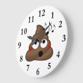 Musiknoten Kackte Emoji Große Wanduhr (Winkel)