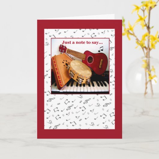 MUSIKNOTEN KARTE (Gelbe Blume)