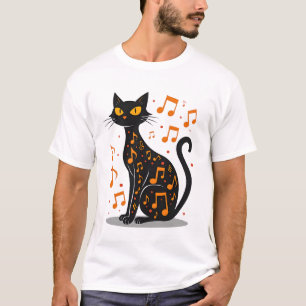 Musiknoten-Katze Halloween-Shirt  Musiknote T-Shirt
