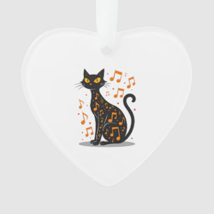 Musiknoten-Katzen-Halloween-Shirt Musiknote Ornament