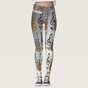 Musiknoten-Klavier-Tastatur-Gitarren-Leggings Leggings