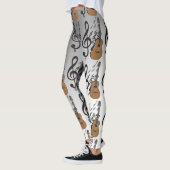 Musiknoten-Klavier-Tastatur-Gitarren-Leggings Leggings (Links)