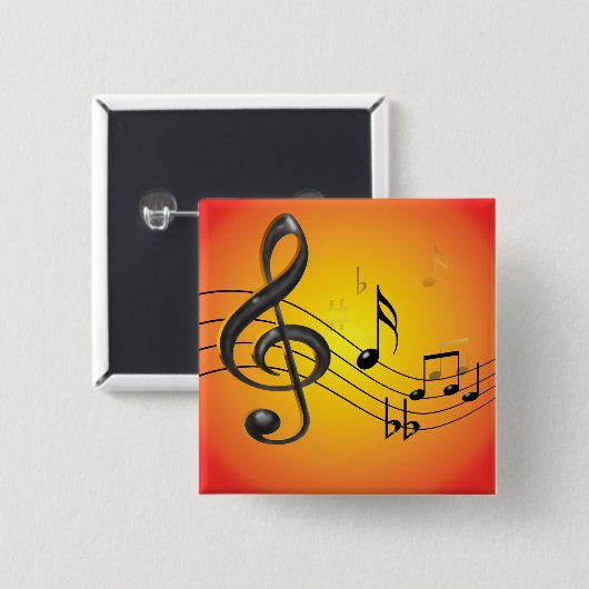 Musiknoten-Knopf Button (Vorne & Hinten)