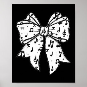Musiknoten Kokette Schleife Musiklehrer Schule Mus Poster