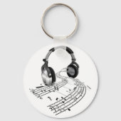 Musiknoten-Kopfhörerkonzept Schlüsselanhänger (Vorderseite)