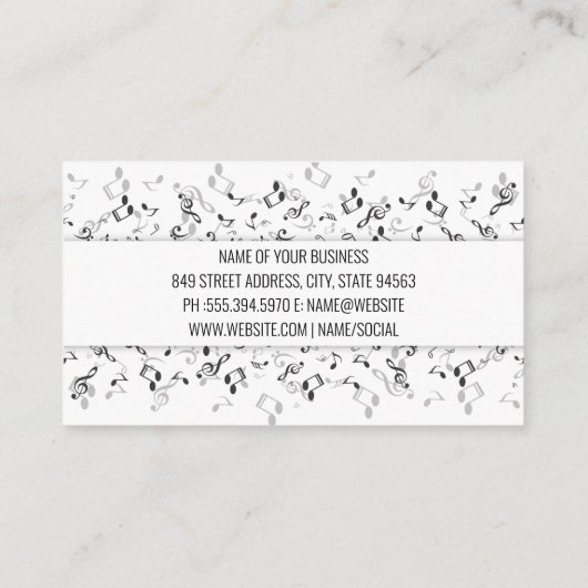 Musiknoten | Kopfhörerlogo Visitenkarte (Rückseite)