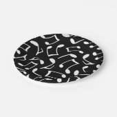 Musiknoten kopiert Schwarzweiss Pappteller (Schrägansicht)