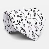 Musiknoten Krawatte - Weiß und Schwarz von Heard_ (Gerollt)