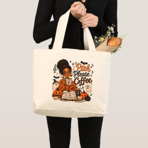Musiknoten-Kürbis-Kaffeetüte-Canvas-Tasche Jumbo Stoffbeutel