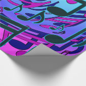 Musiknoten Lebhaftes Wirbles musikalisches Muster Geschenkpapier (Ecke)