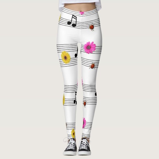 Musiknoten Leggings (Vorderseite)