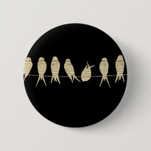 Musiknoten-Lehrer-Büro-Tiervogel-Schicksal Button