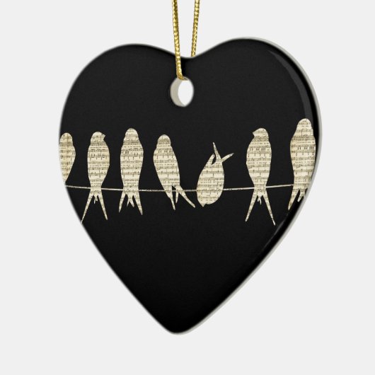 Musiknoten-Lehrer-Büro-Tiervogel-Schicksal Keramik Ornament (Links)