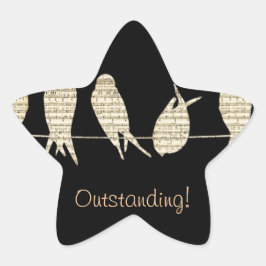 Musiknoten Lehrerbüro Tierseuche Stern-Aufkleber