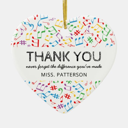 Musiknoten Lehrerin Geschenk Weihnachten Keramik Ornament (Vorne)