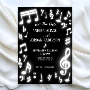 Musiknoten leuchten Hochzeit Save The Date