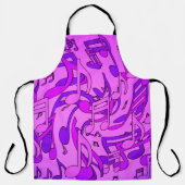 Musiknoten Lila Künstlerischer Spaß verwirren Schürze (Vorderseite)
