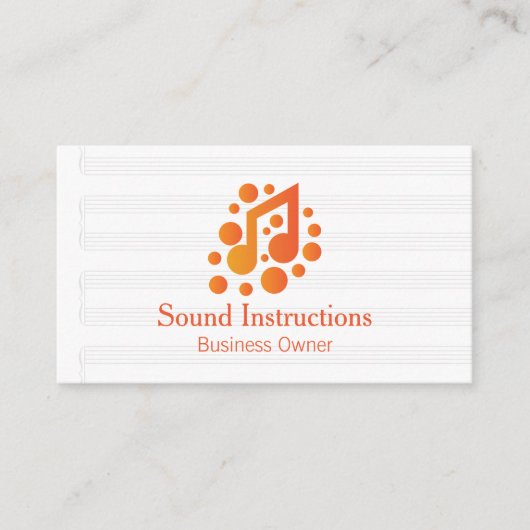Musiknoten-Logo Orange Visitenkarte (Vorderseite)