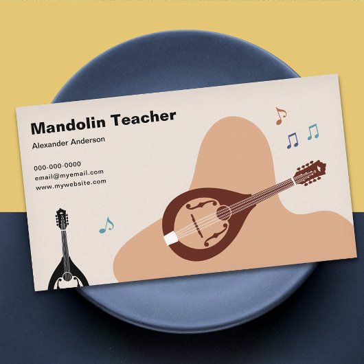 Musiknoten - Mandolinlehrer Visitenkarte