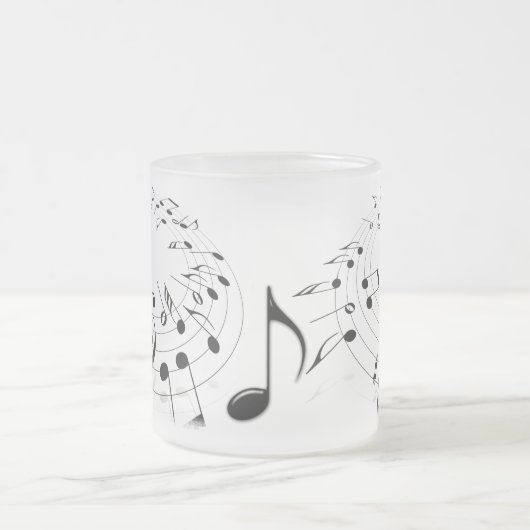 Musiknoten Mattiert Kaffee Tasse (Mittel)