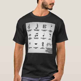 Musiknoten mit ihren lustigen Spitznamen T-Shirt