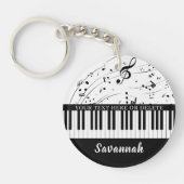 Musiknoten mit Klaviertastatur in benutzerdefinier Schlüsselanhänger (Vorderseite)