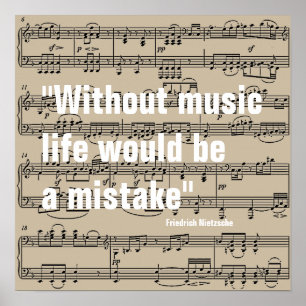 Musiknoten mit Kostenvoranschlag Poster