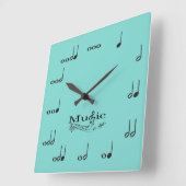 Musiknoten mit Musik sind das Sprichwort des Leben Quadratische Wanduhr (Winkel)