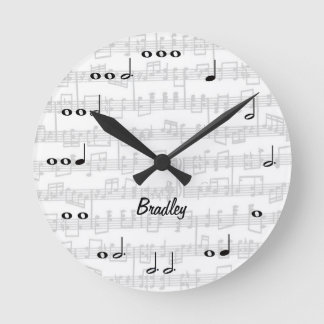 Musiknoten mit Noten White Runde Wanduhr