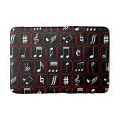 Musiknoten mit roter und weißer Geometrie Badematte (Vorderseite)