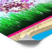 Musiknoten mit Schmetterlingen Poster (Ecke)