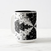 Musiknoten mit Schwarzweiß-Echo Zweifarbige Tasse (Vorderseite Links)