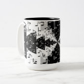Musiknoten mit weißem und schwarzem Echo Kaffee Ta Zweifarbige Tasse (Vorderseite Links)