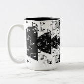 Musiknoten mit weißem und schwarzem Echo Kaffee Ta Zweifarbige Tasse (Links)