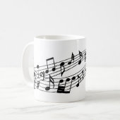 Musiknoten Monogram Script benutzerdefinierte Farb Kaffeetasse (Vorderseite Links)