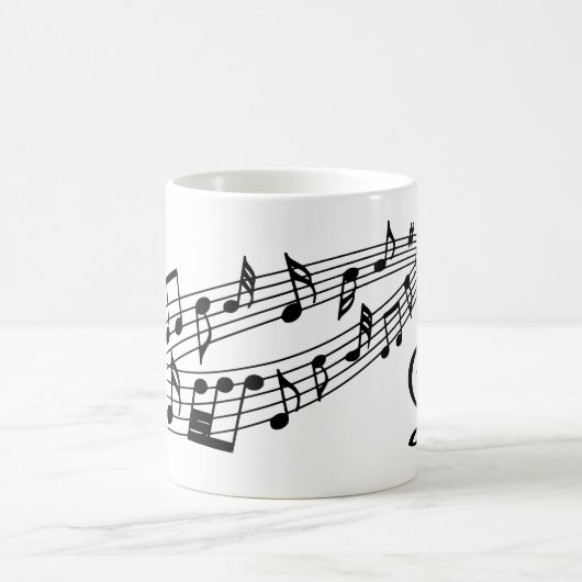 Musiknoten Monogram Script benutzerdefinierte Farb Kaffeetasse (Mittel)